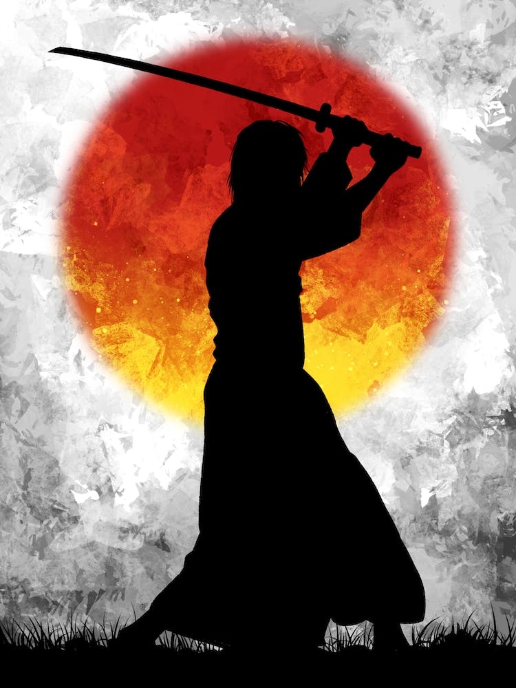 Samurai Silhouette Silver