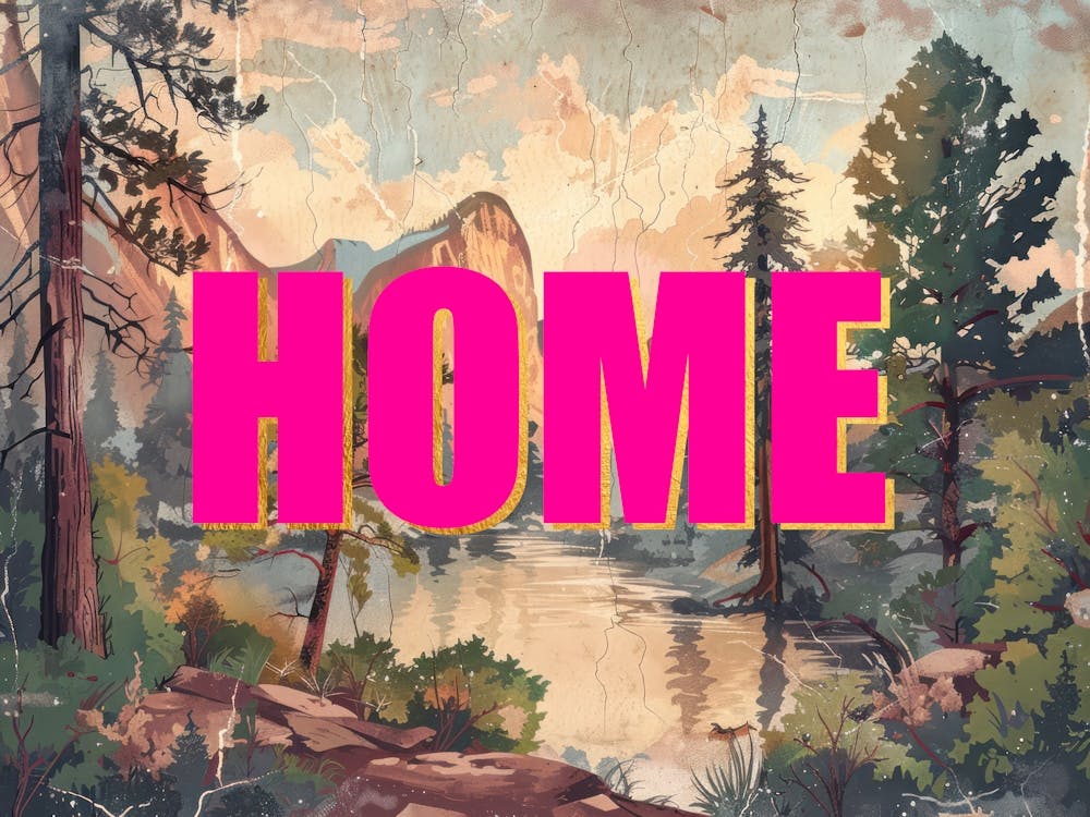 Pink And Gold Home Poster Vintage Woods Illustration 1