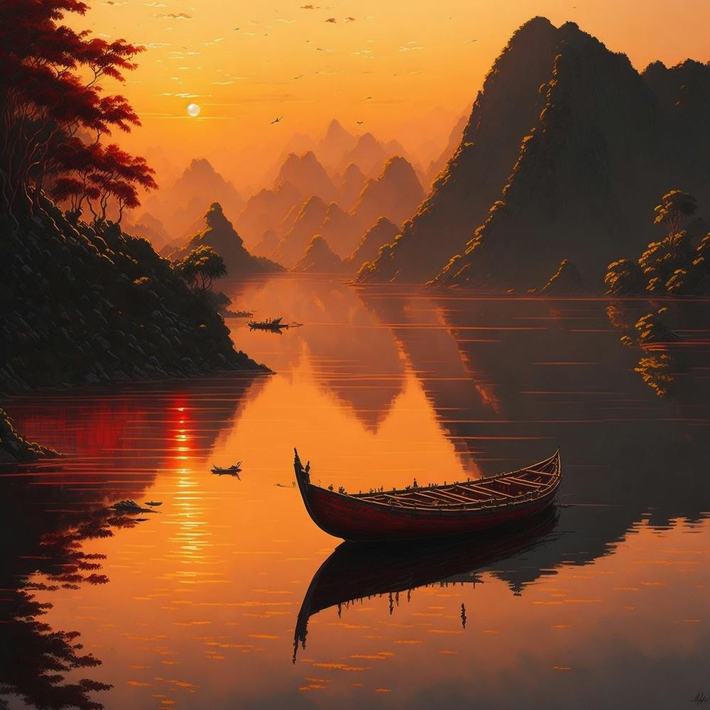 Sunset In The Mountains