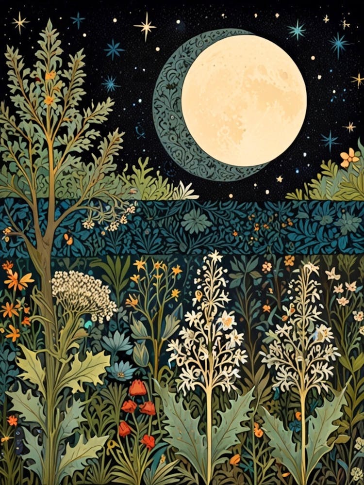 William Morris Moonlight In The Woods 137