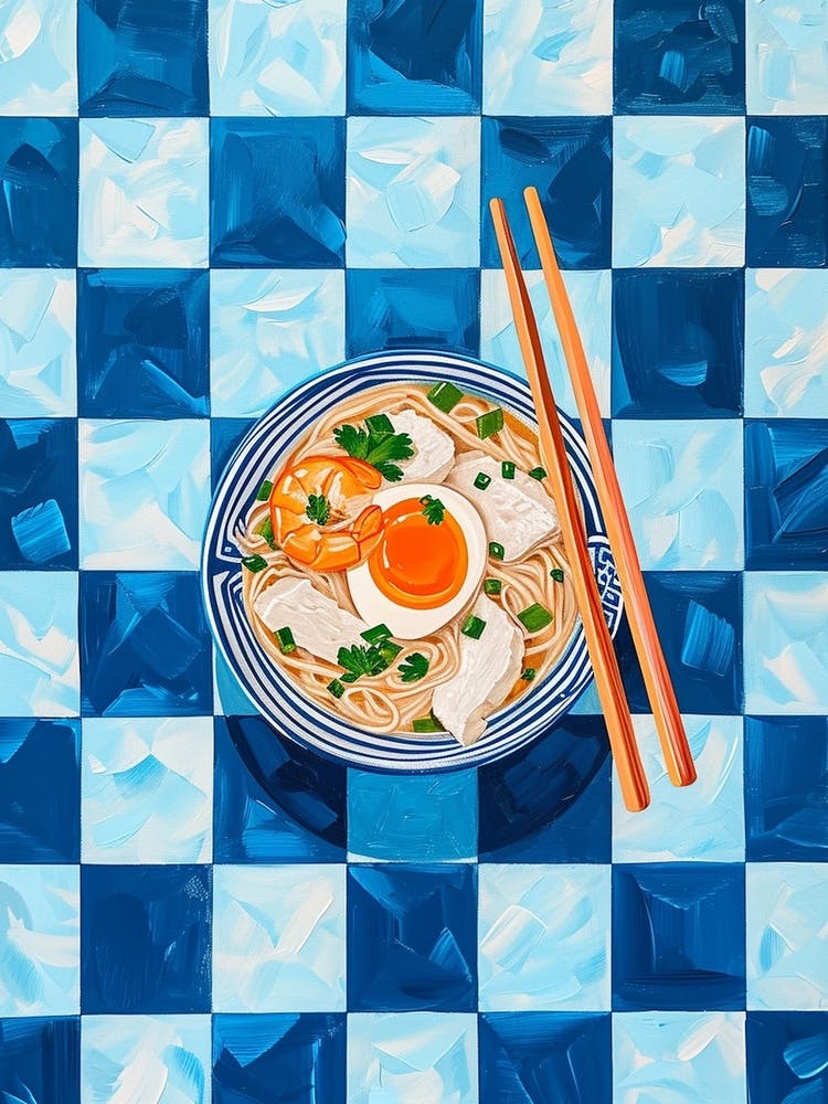 Pho Blue Checkerboard 3