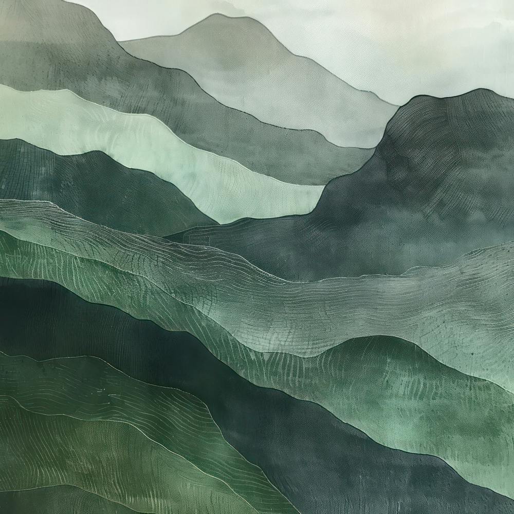 Japanese Watercolour Of Mount Goryu 2