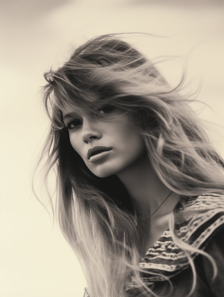 Black And White Photograph Of Brigitte Bardot