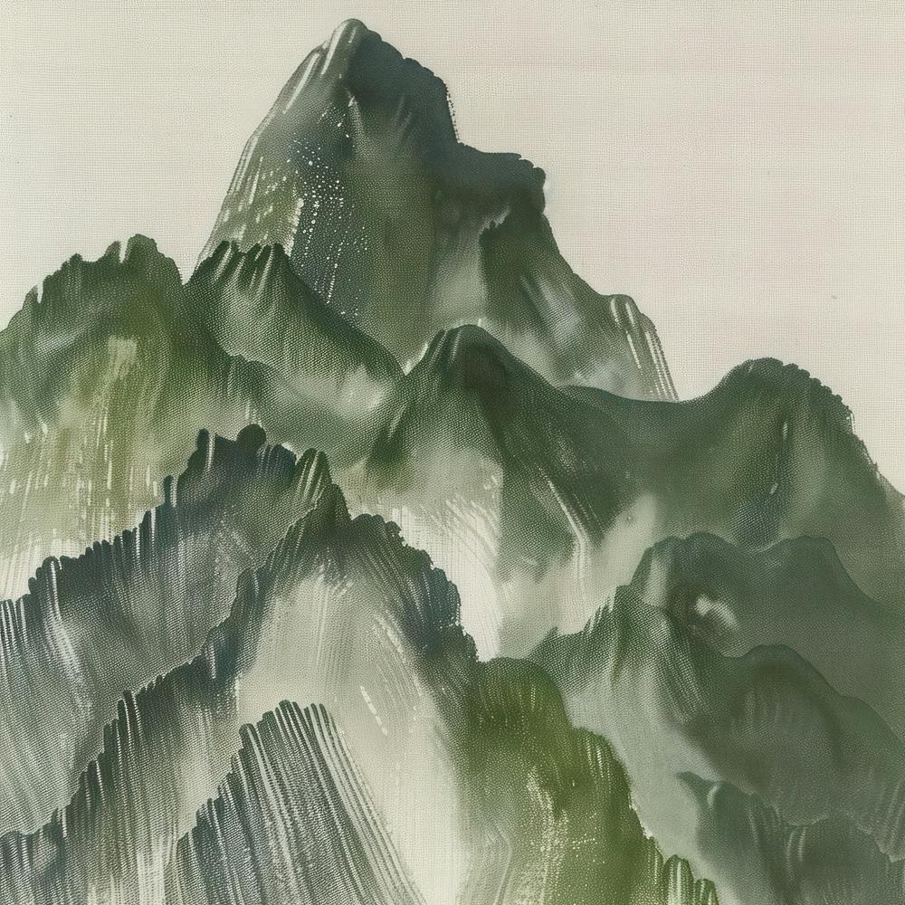 Japanese Watercolour Of Mount Nasu 2