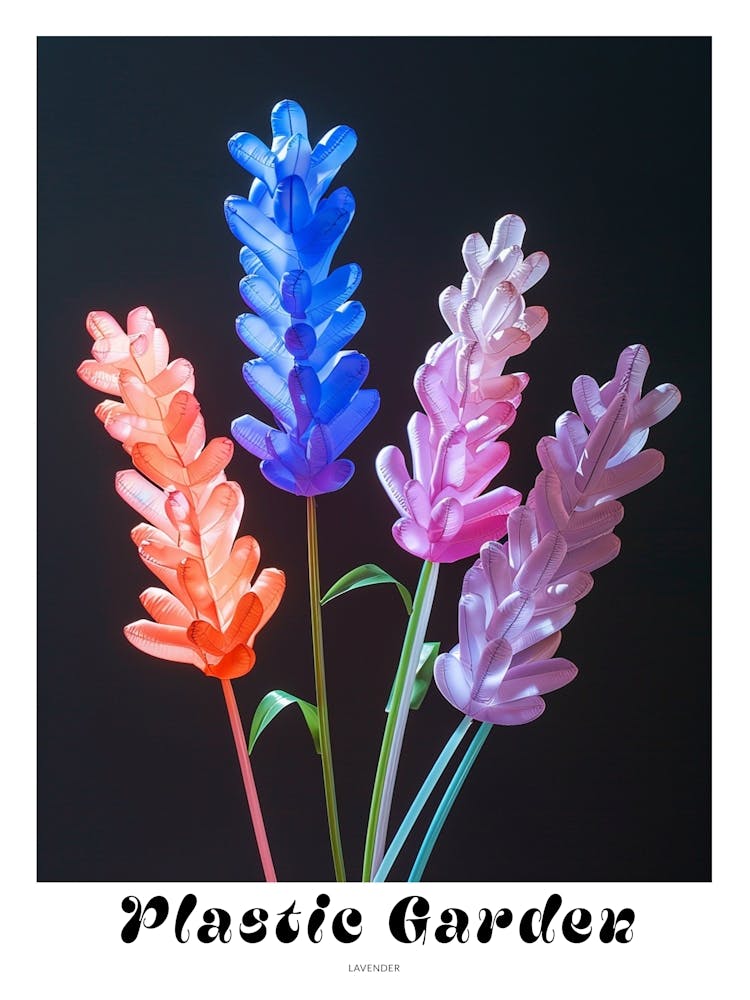 Helle aufblasbare Blumen Poster Lavendel