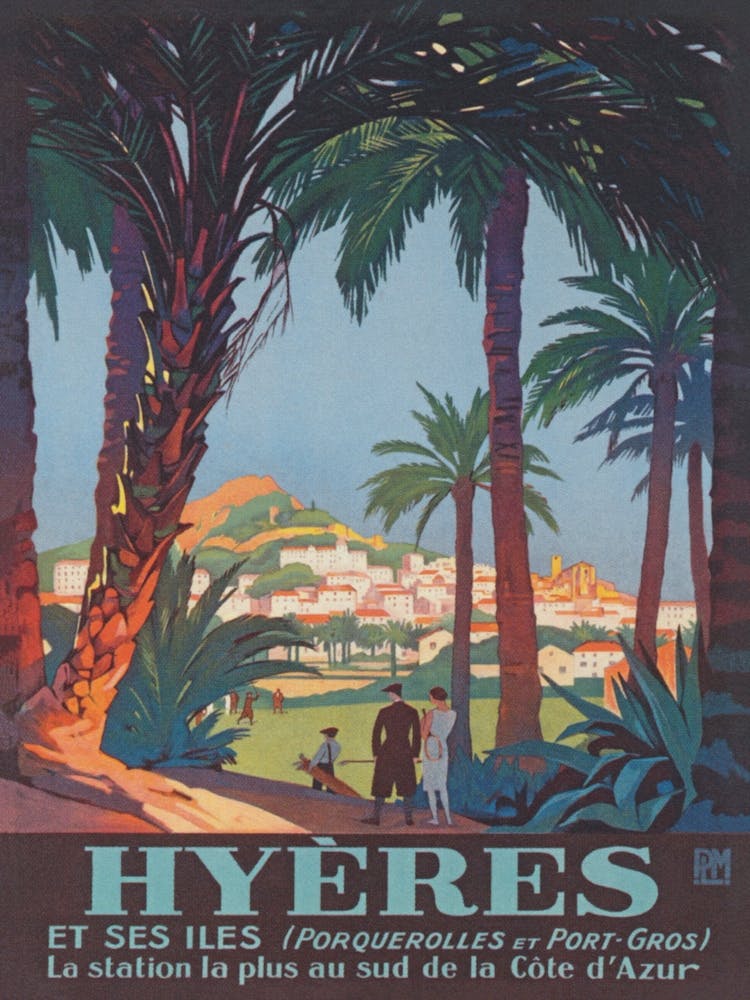Hyères France Vintage Poster