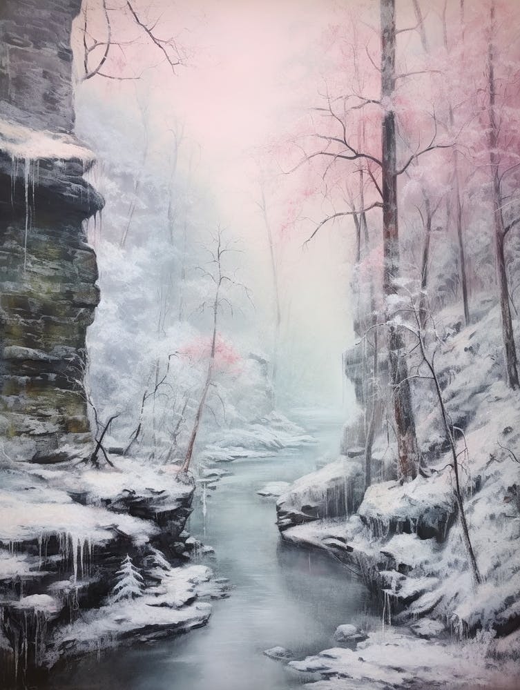 Dreamy Winter Painting Bohemian Switzerland National Park 3