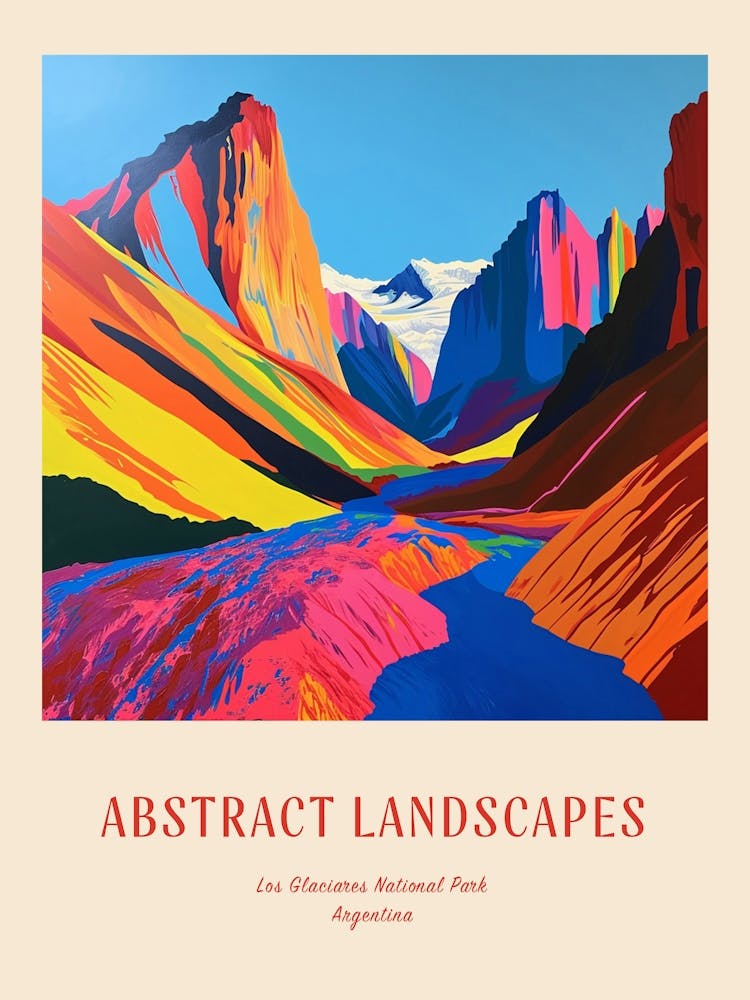 Colourful Abstract Los Glaciares National Park Argentina 1 Poster