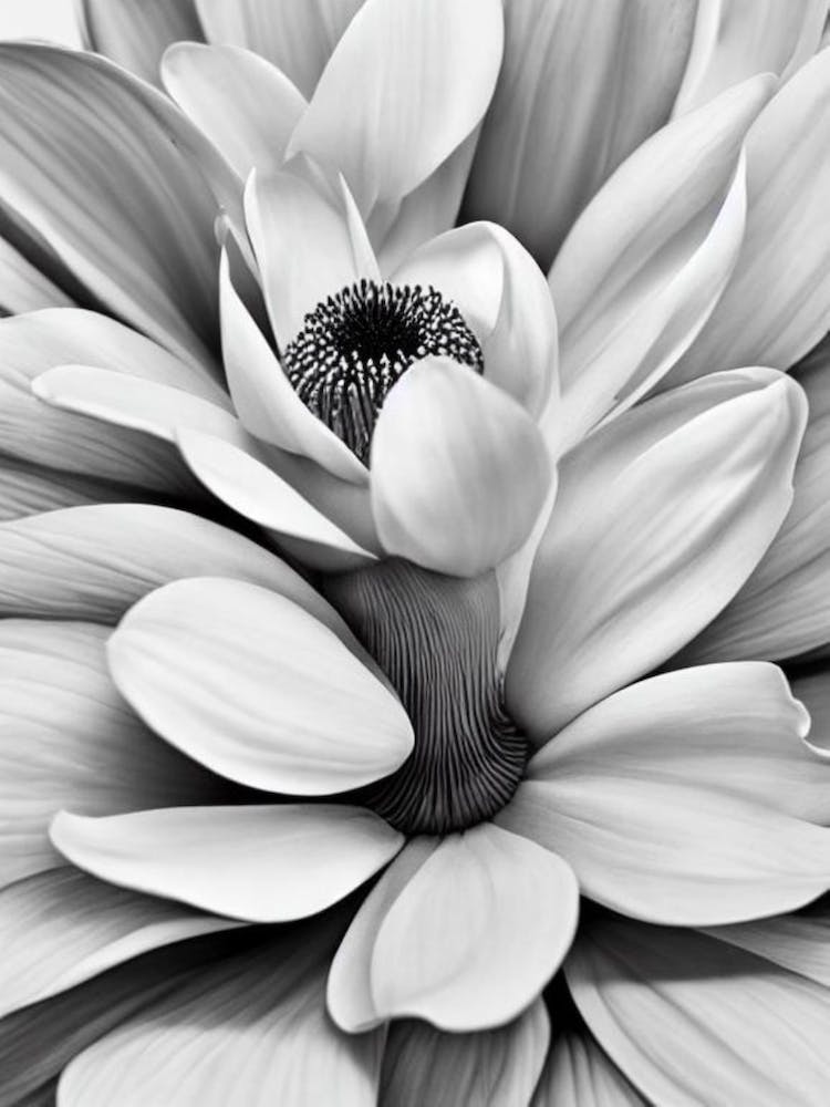 Magnolia B&W Pencil 1 Flower