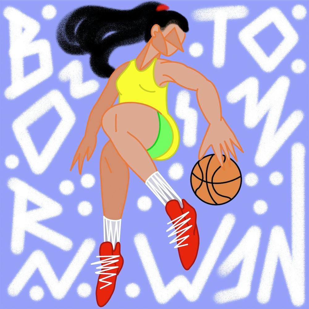 Basketball Girl Square