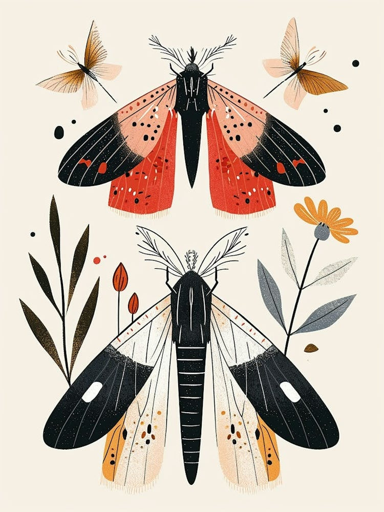 Colourful Insect Illustration Moth 33