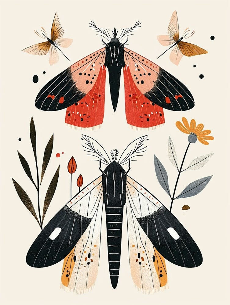 Colourful Insect Illustration Moth 33