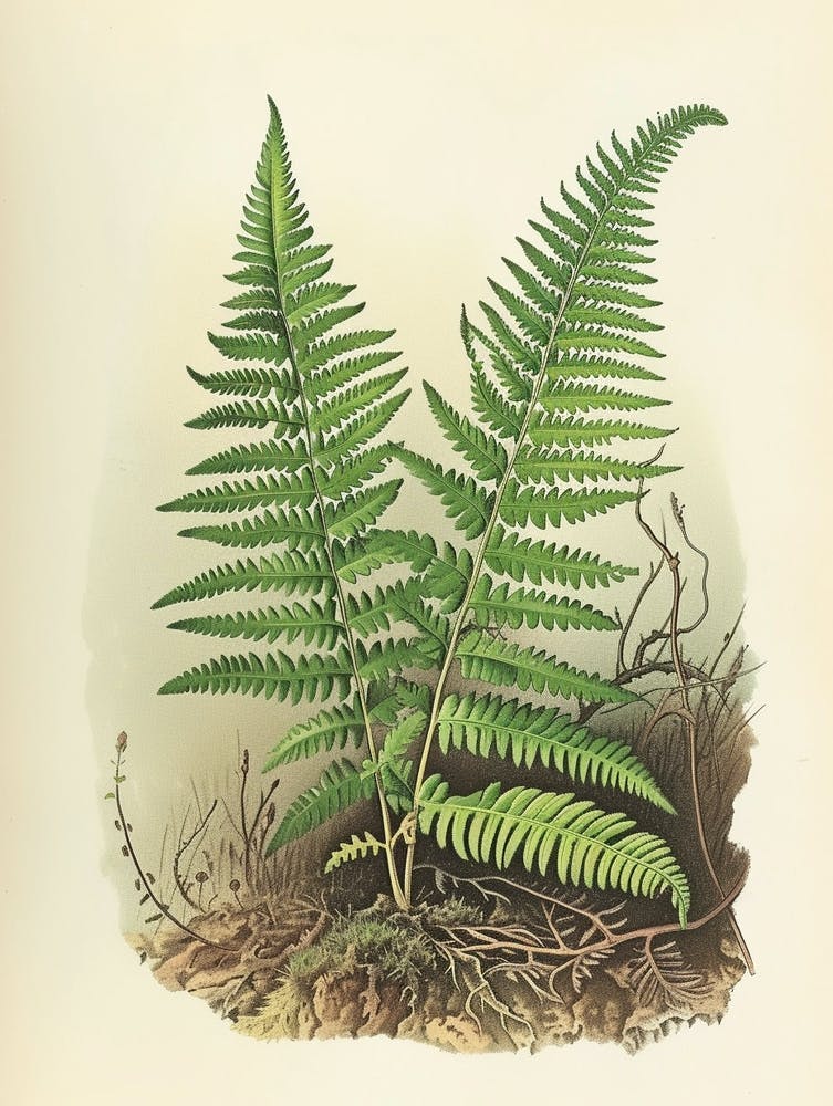 Vintage Illustration Marsh Fern 2
