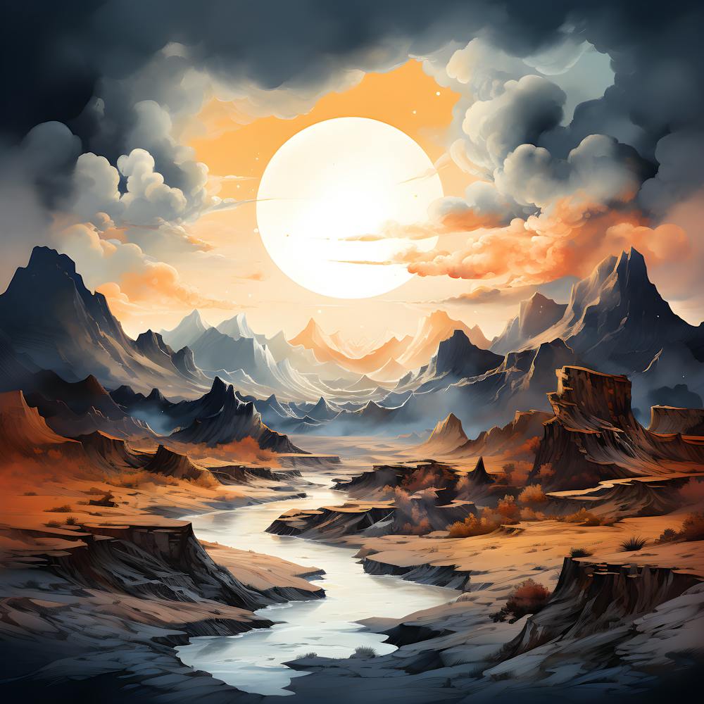 Serene Vistas Abstract Nature Art