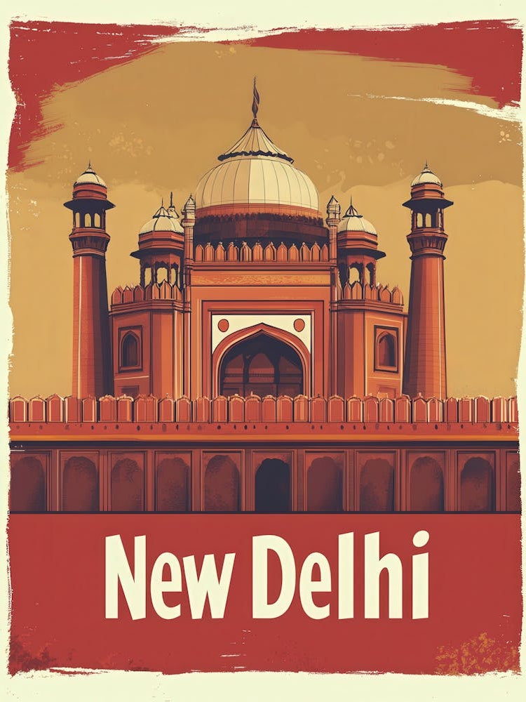 Aihrgdesign A Retro Travel Poster For New Delhi Featuring The A97e9734 3231 477a 85e1 A3890117b1a9 0
