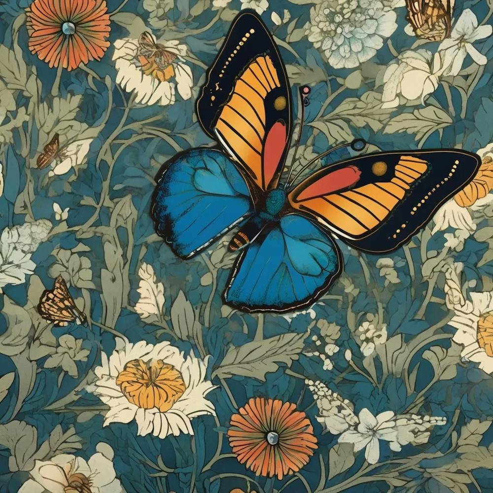 william morris Butterfly In Blue