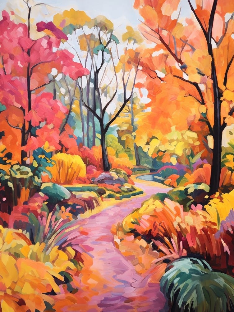 Autumn Gardens Painting Gothenburg Botanical Garden Sweden 1