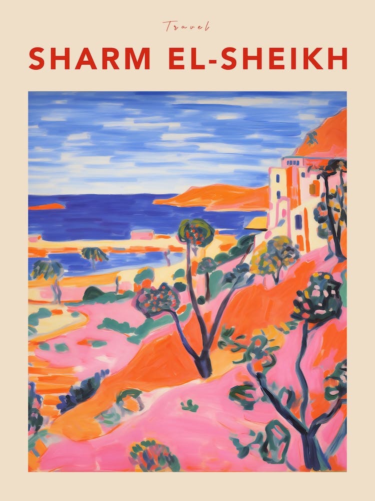 Sharm El Sheikh Egypt 3 Fauvist Travel Poster