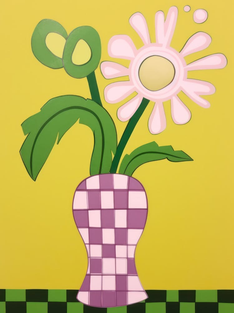 Wild Flowers Green Tones In Vase 2