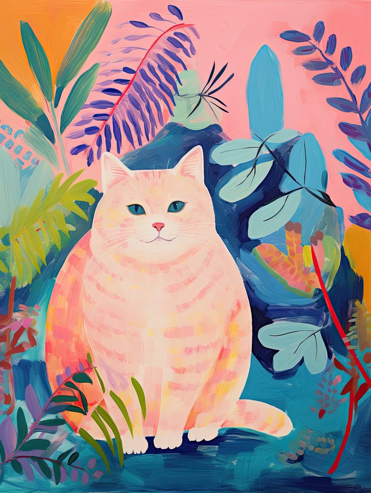 Happy Cat In The Jungle, Matisse Inspired