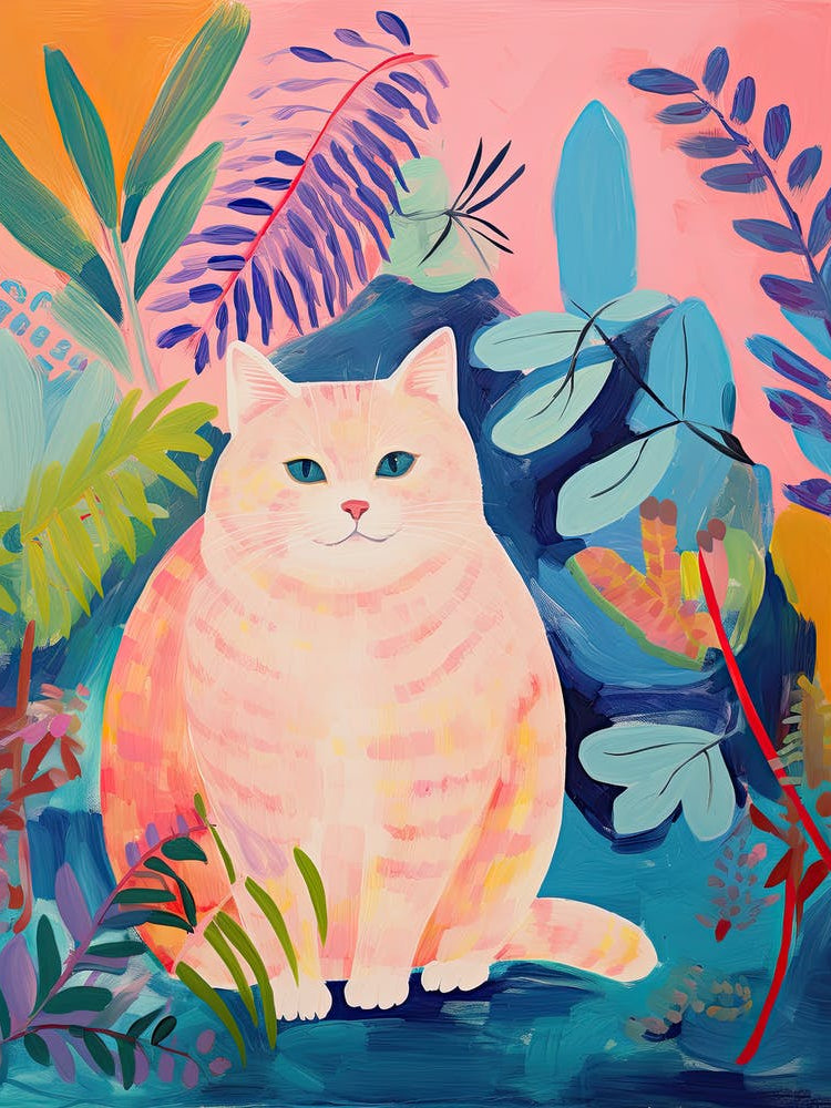 Happy Cat In The Jungle, Matisse Inspired