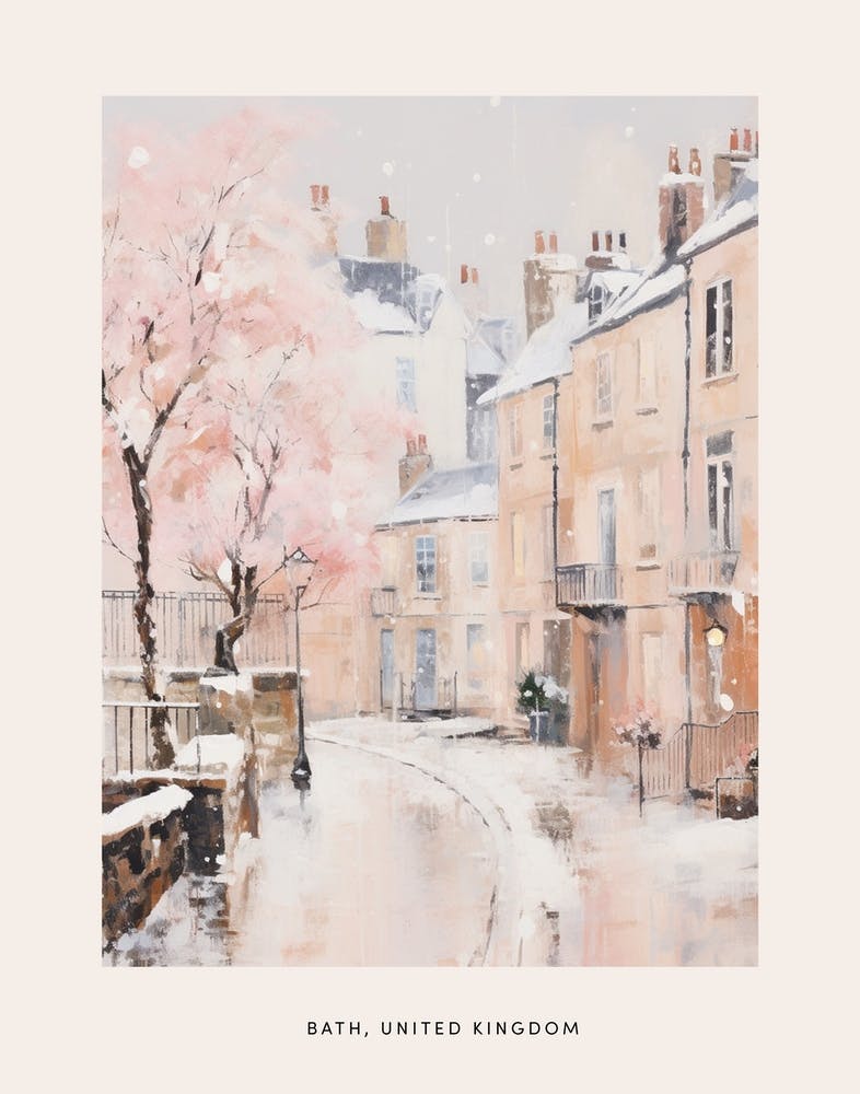 Affiche Peinture Hivernale Rêveuse Bath Royaume-Uni 1