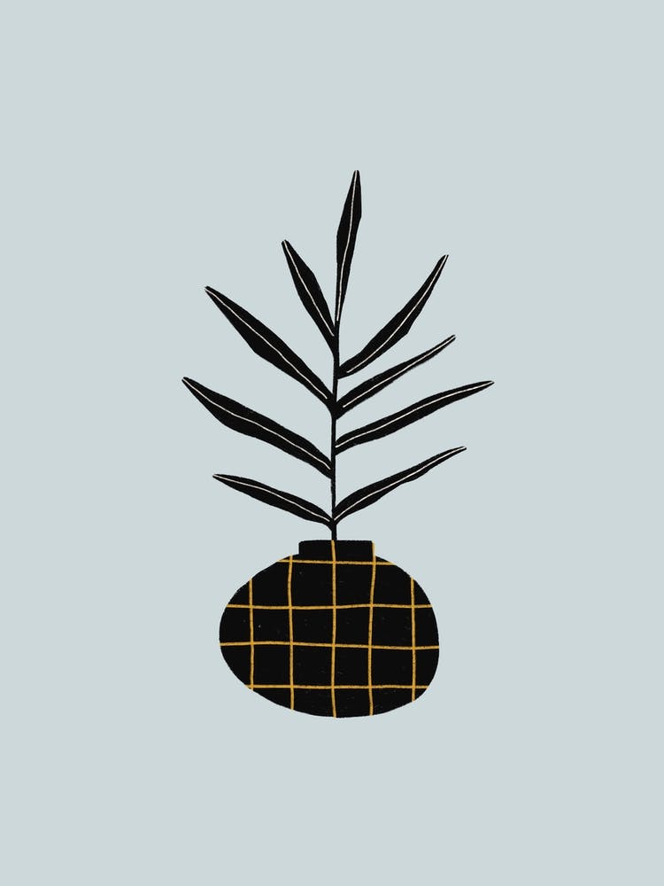 Modern Plant With Grid