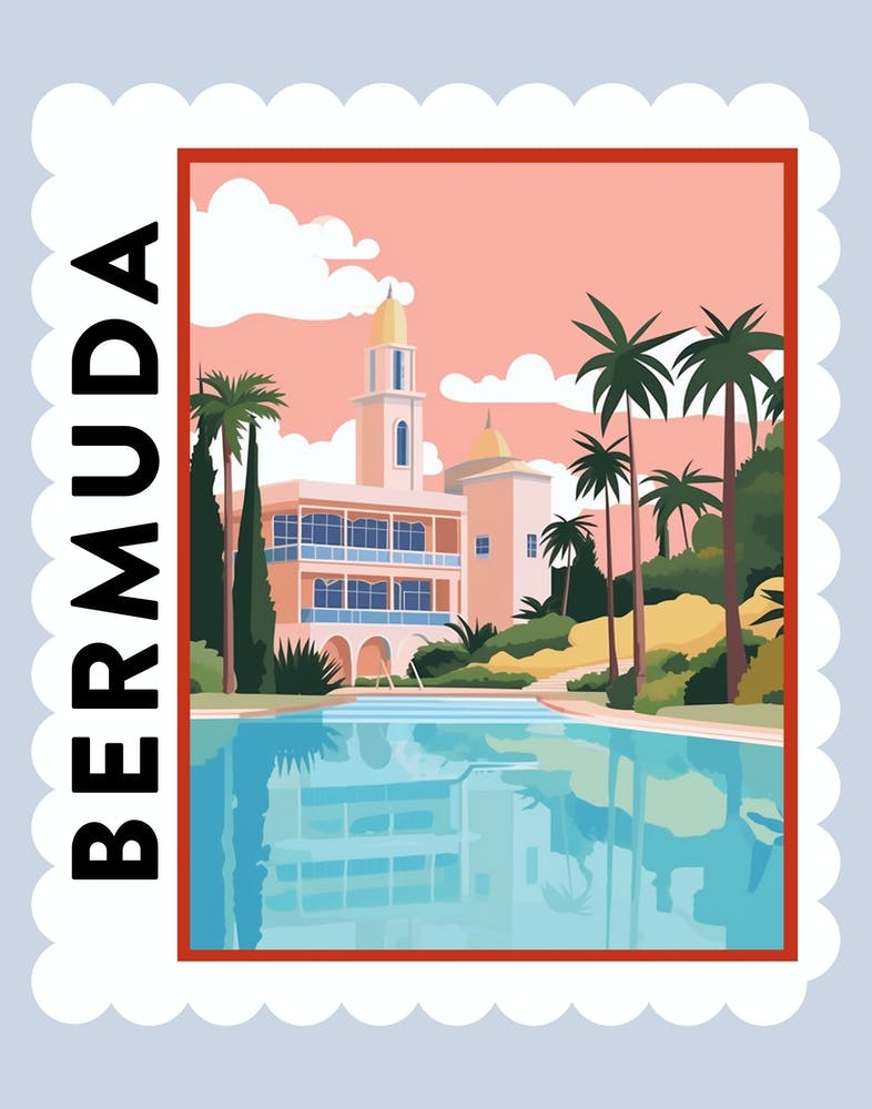 Bermuda 1 Travel Stamp Poster