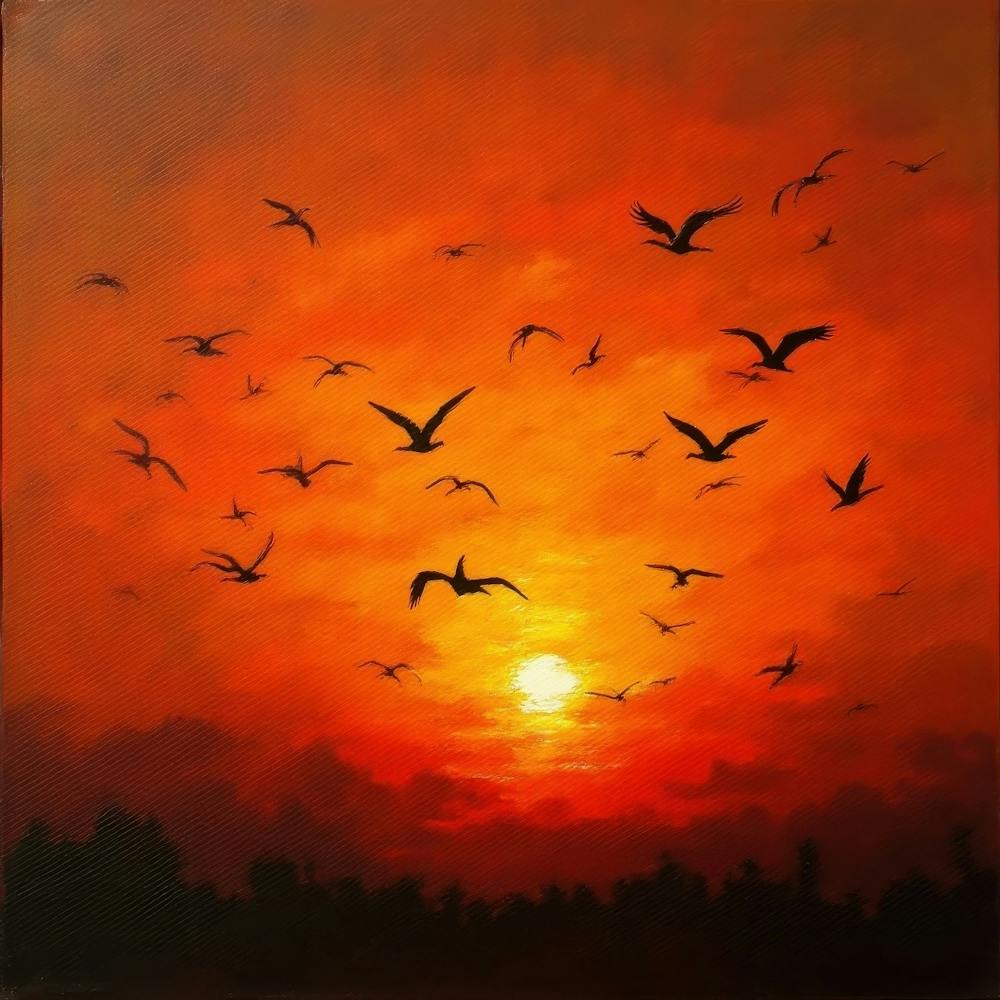 Birds At Sunset