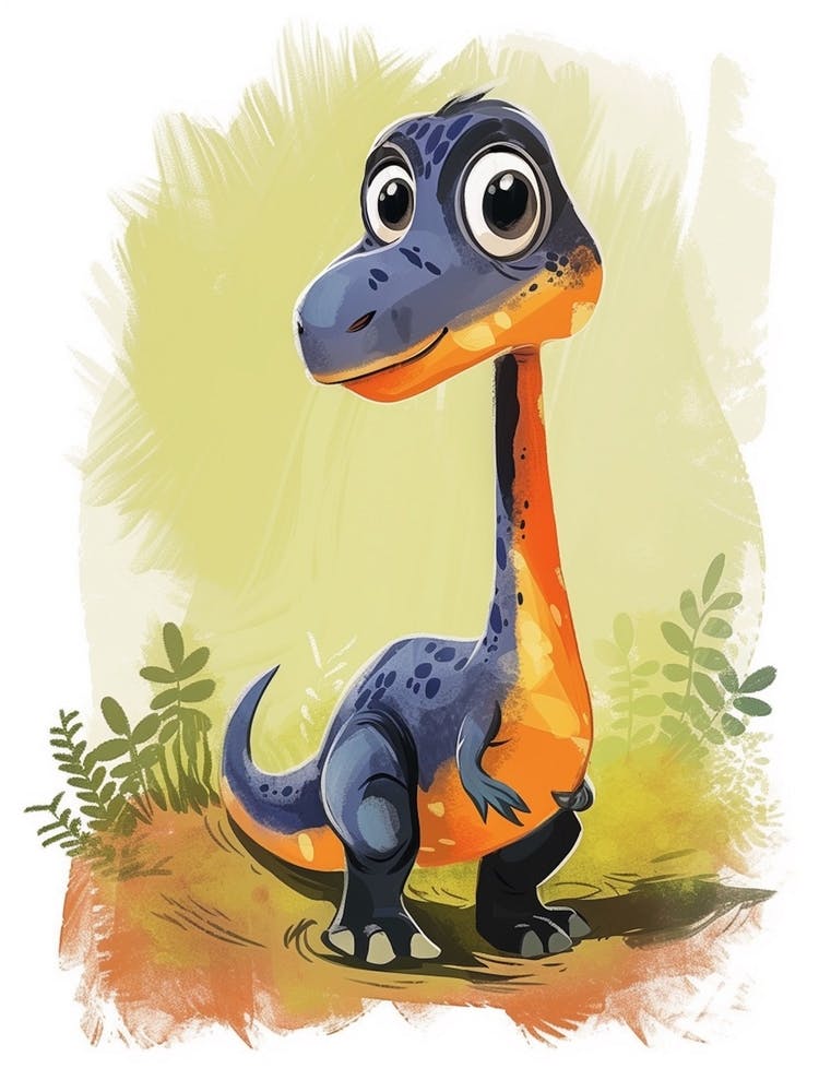 Cute Troodon Dinosaur Watercolour 4