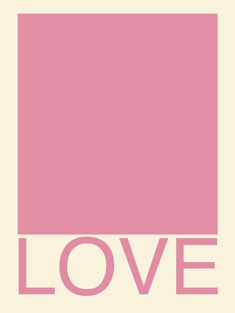 Love Wall Art Pink Print Love