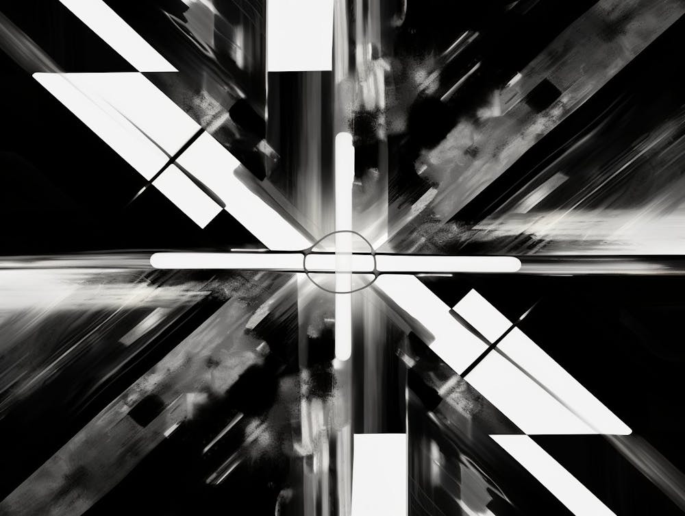 Intersection Abstract Black And White 2