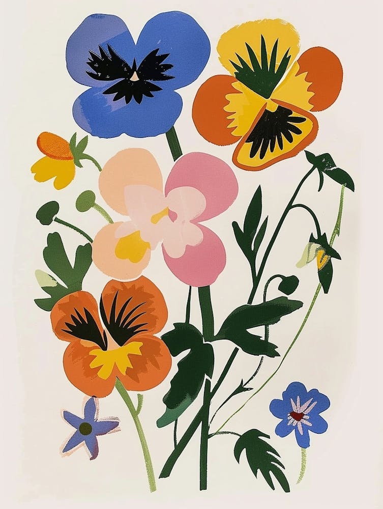Painted Florals Wild Pansy 4
