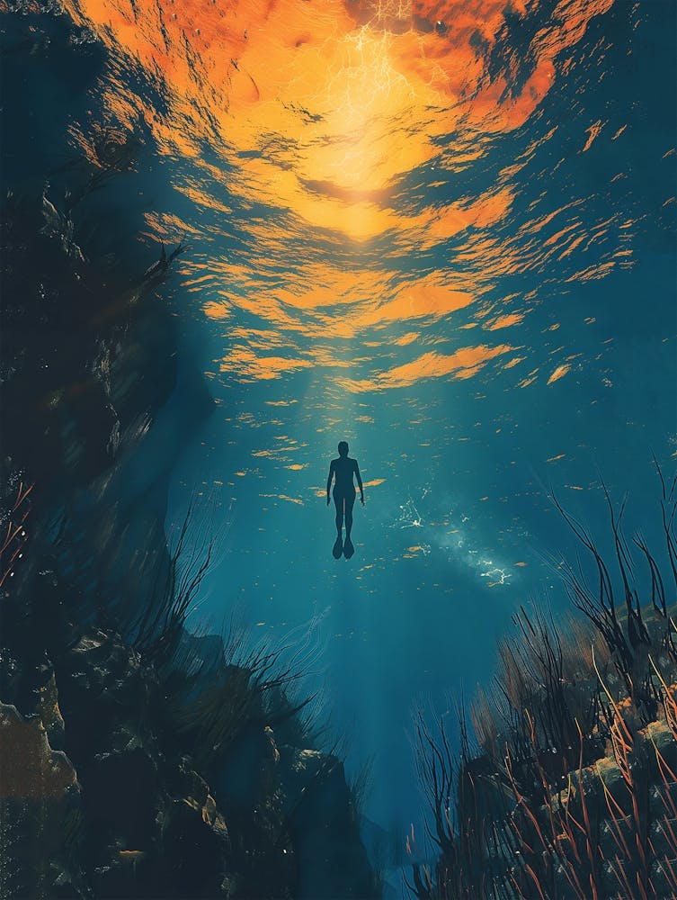 Underwater Swimming In The Ocean
