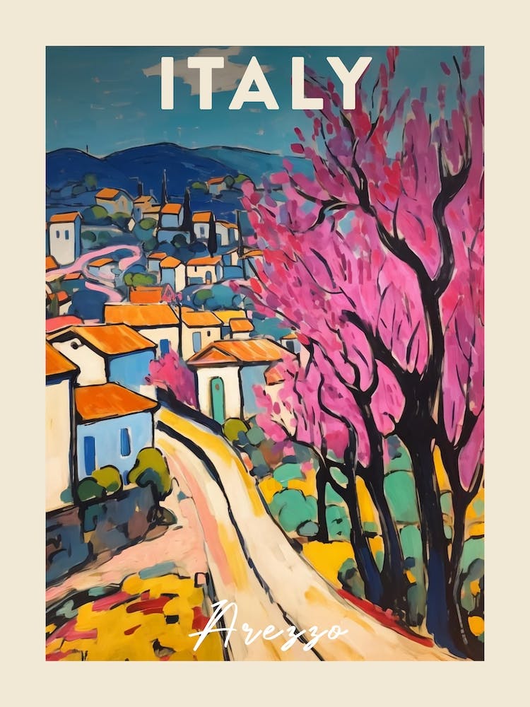 Arezzo Italy 2 Fauvist Painting  Travel Poster