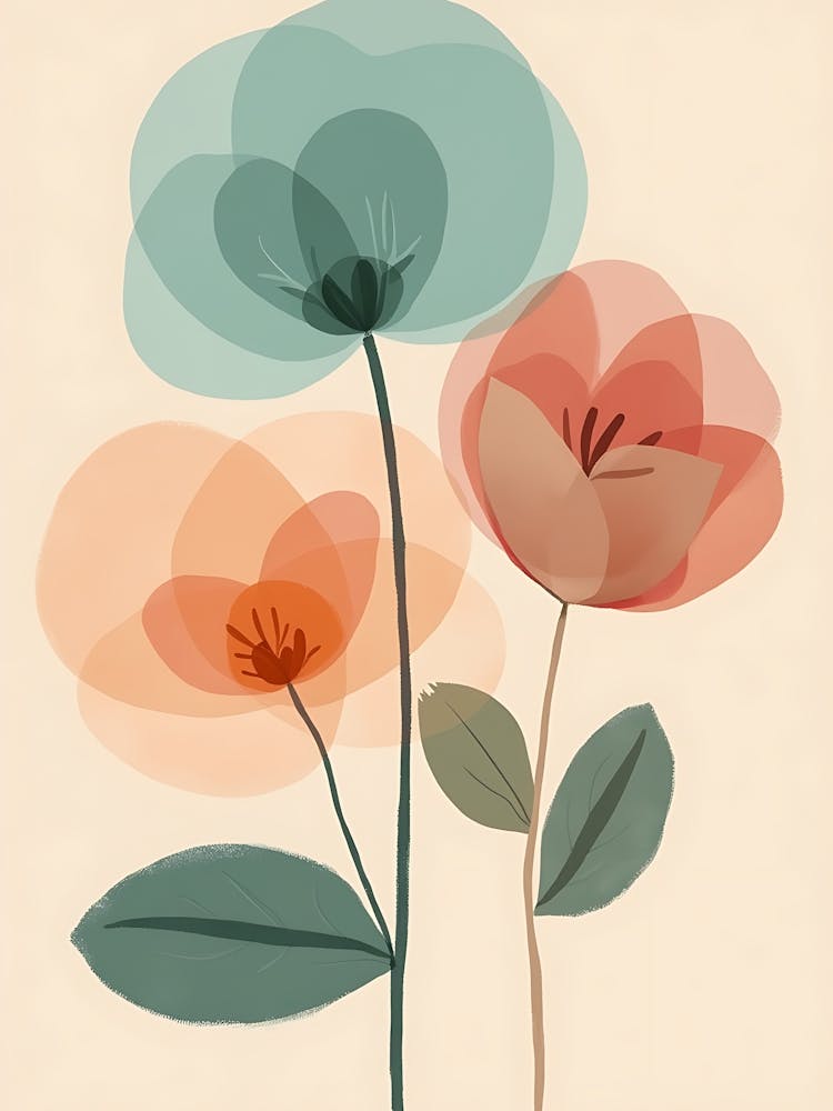 Abstract Flower Art | Modern Botanical Aesthetic for Minimalist Wall Decor