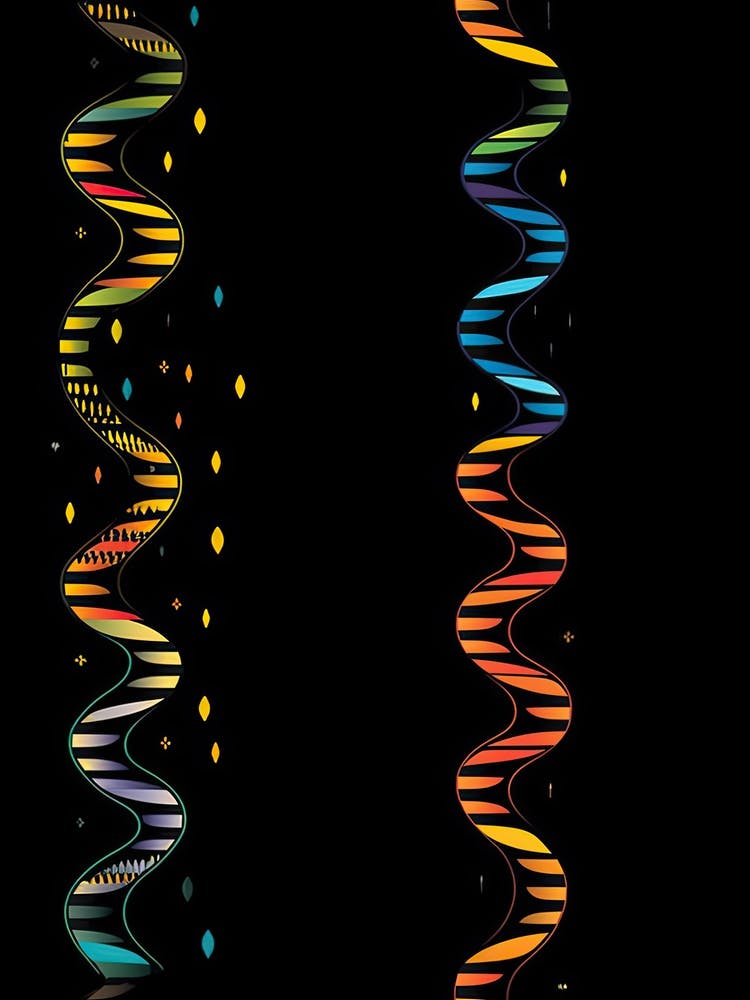 Watercolour Colour Lines Dna 3