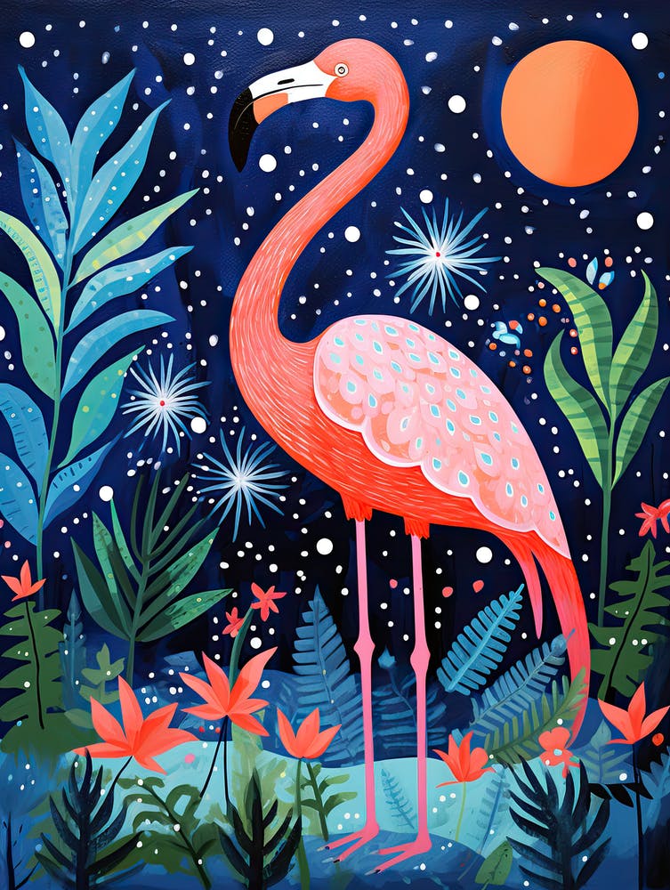 Pink Flamingo, Matisse Inspired 3