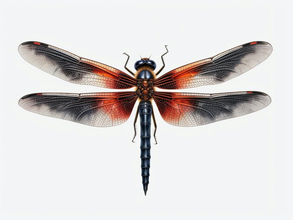 Dragonfly Black Saddlebags Tramea Lacer Vintage Illustration 7