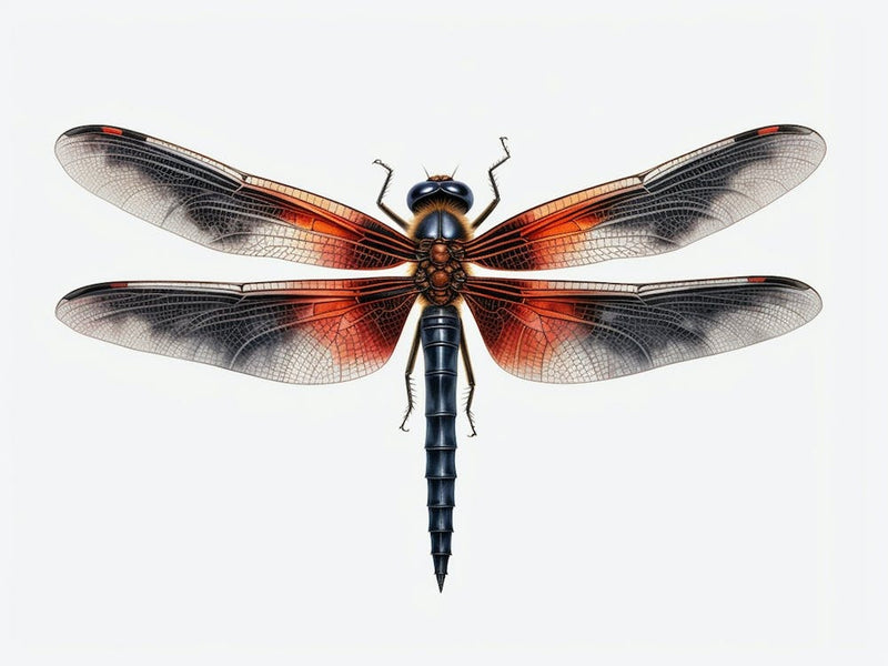 Dragonfly Black Saddlebags Tramea Lacer Vintage Illustration 7