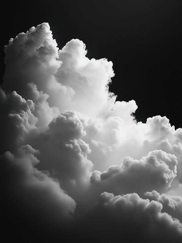 Cloud Art Painting Black And White Sky Print