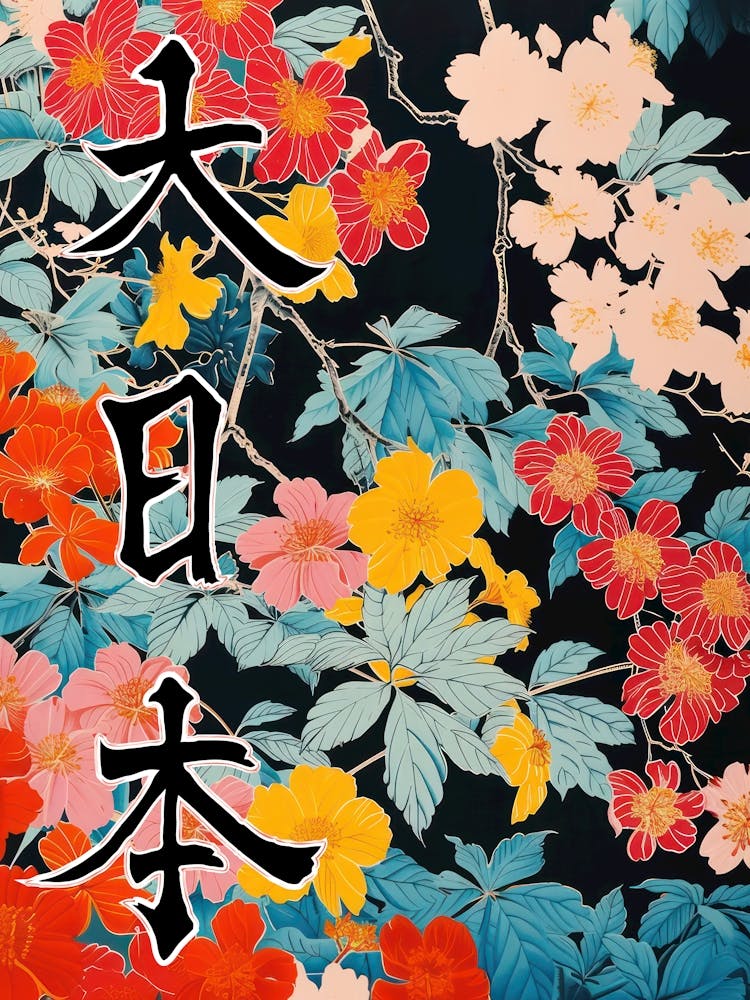 Great Japan Hokusai Poster Japanese Floral  12