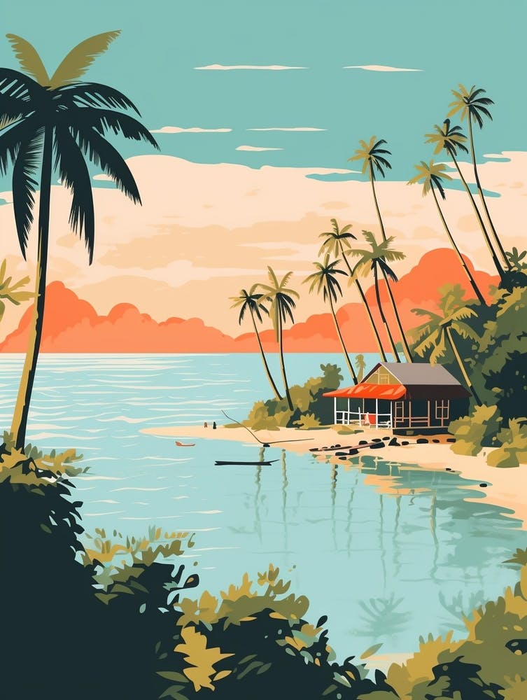 Pacific Islands 2 Travel Illustration