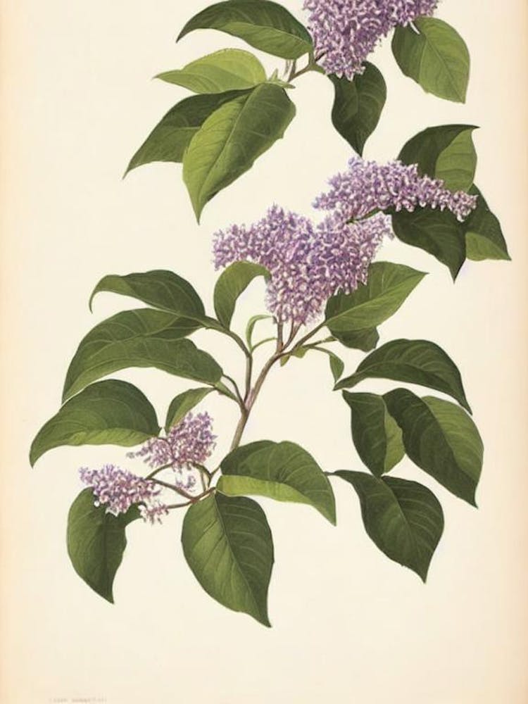 Lilac Vintage Botanical Flower