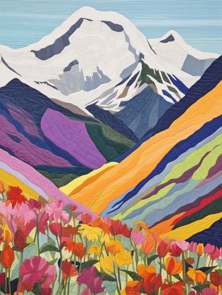 Grossglockn Austria 3 Colourful Mountain Illustration