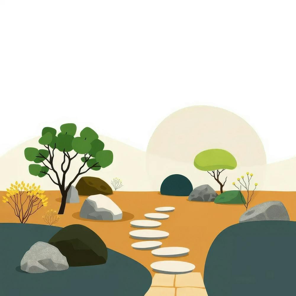 Landscape With Stones And Trees