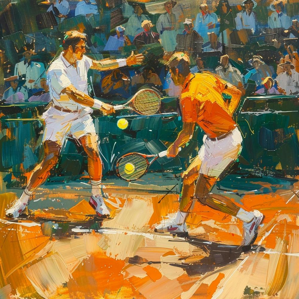 A Tennis Tournament Oil Painting Illustration 1718671492 3