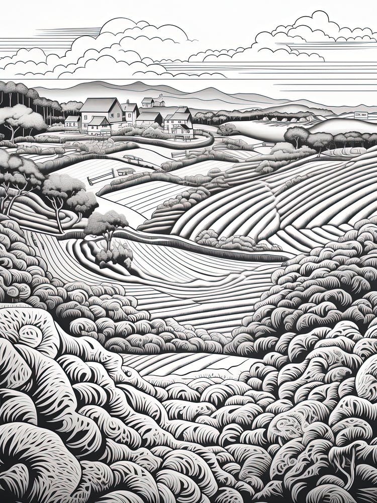 Ishigaki Island In Okinawa, Ukiyo E Schwarz-Weiß-Strichzeichnung 4
