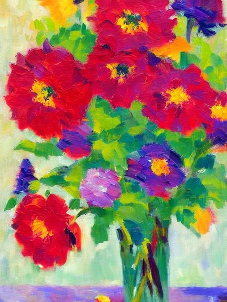 Dahlia Imperialis Floral Abstract Block Colour 1 Flower