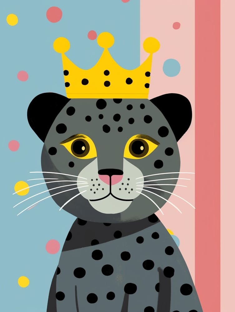 Little Panther 1 Wearing A Crown